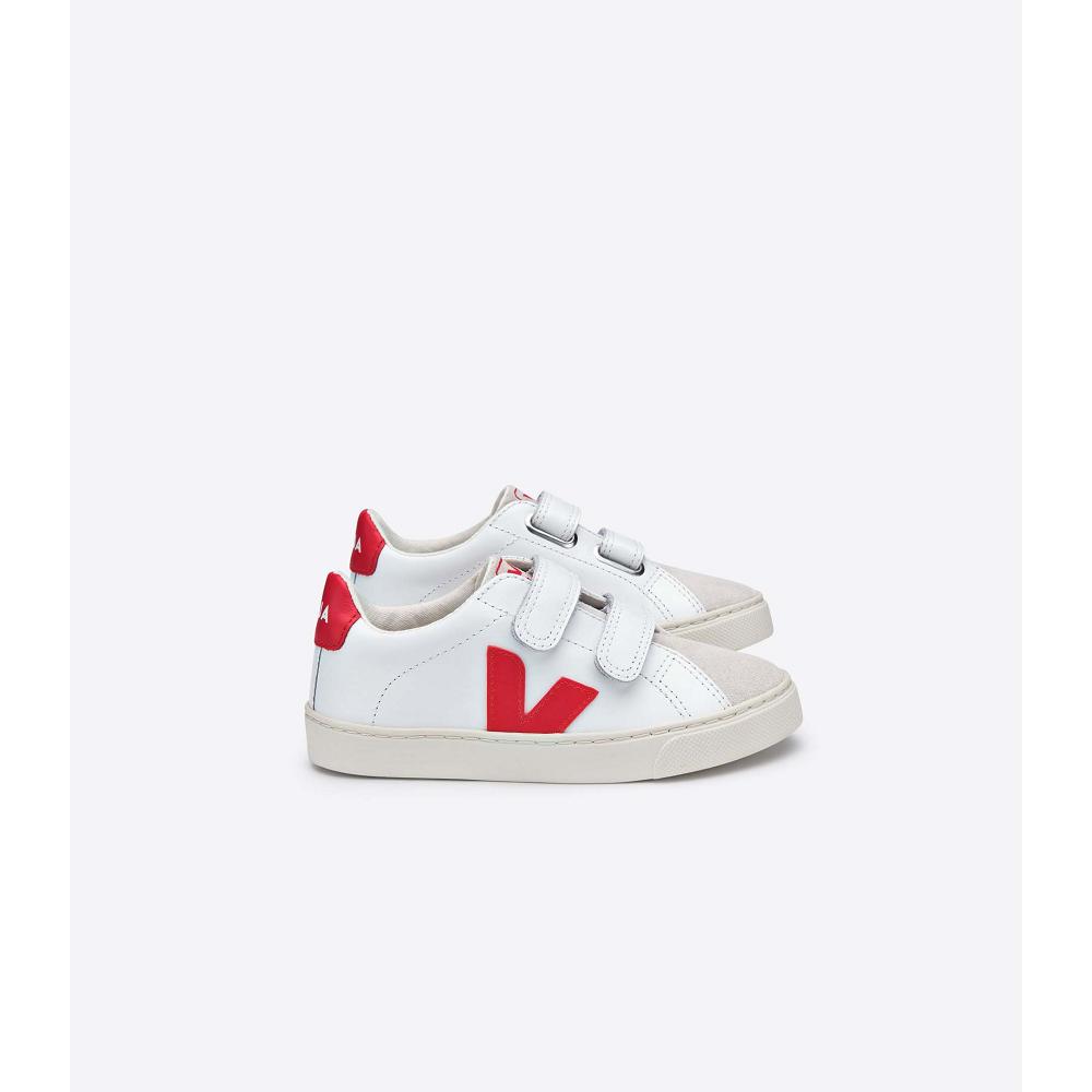 Αθλητικά Παπούτσια παιδικα Veja ESPLAR LEATHER White/Red | GR 811ILH